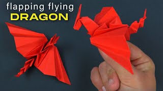 How to make Paper Flapping Dragon. Origami Dragon Flap to Fly. Paper Dragon Origami from A4 DIY