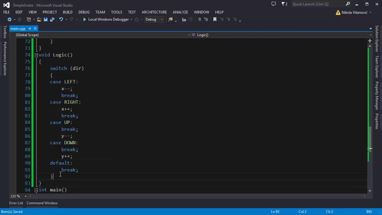 C++ Tutorial Simple Snake Game Part 2 - YouTube