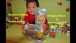 Grossery Gang Delivery Strike Motor Bike & Dodgey Donut Unboxing & Play Time, Putrid Power