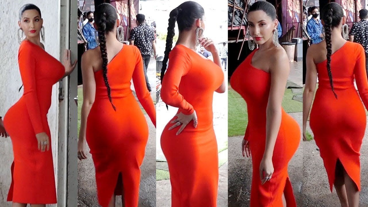 Hayee..Yeh Hot à¤²à¤¾à¤² Pari â¤ Nora Fatehi Flaunts Her Super $exy HUge Bombastic  Figure In Red Bodycon OT - YouTube
