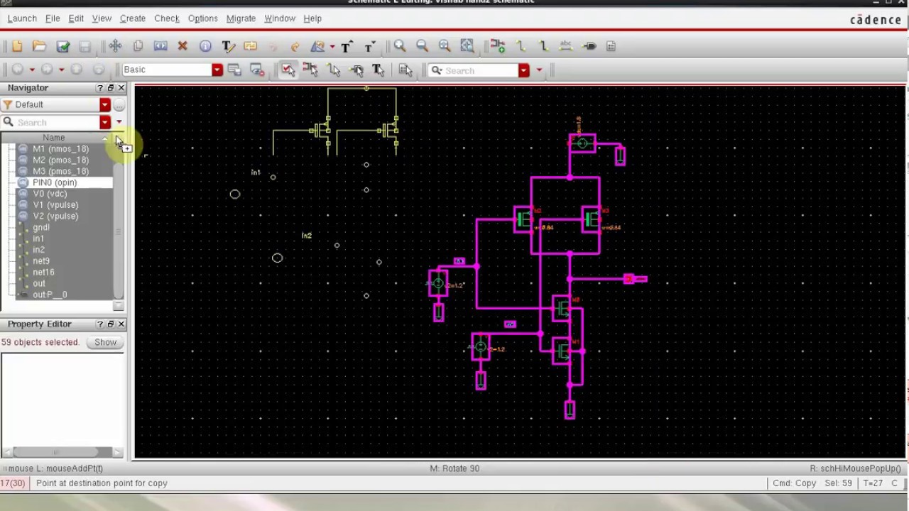 Simulation of Basic NAND Gate using Cadence Virtuoso Tool