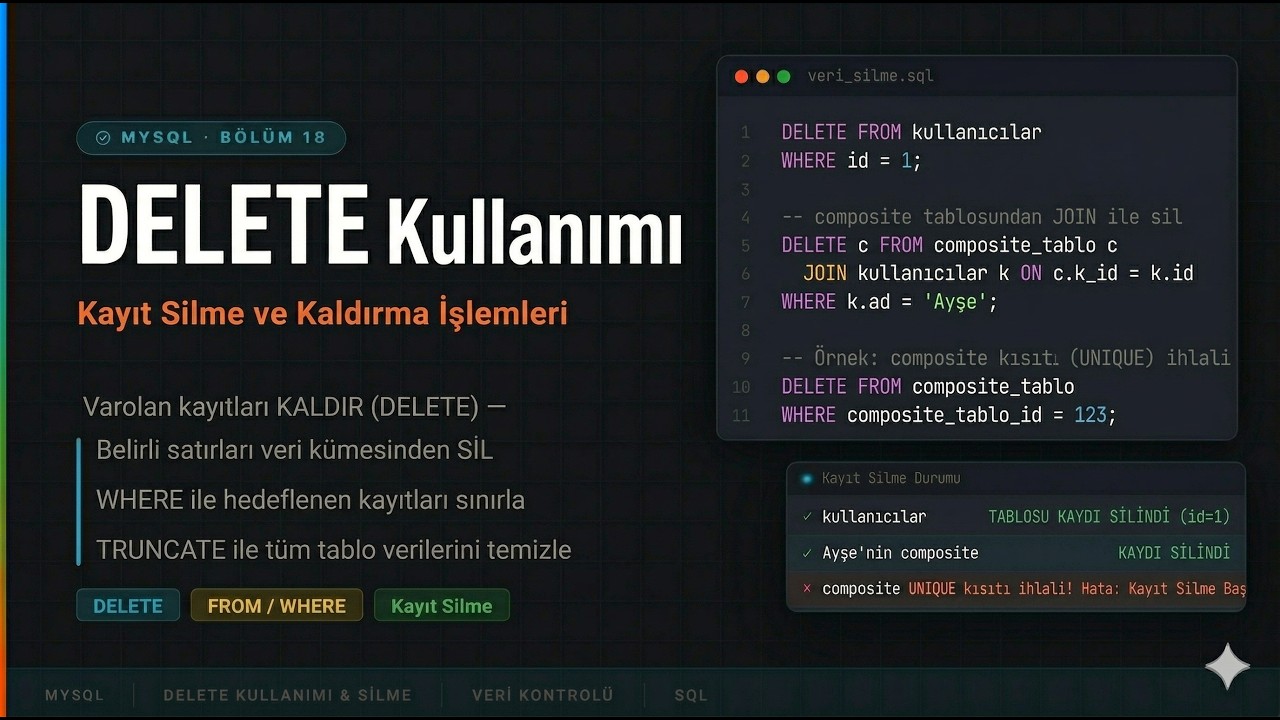 MySQL - 18. DELETE Kullanımı