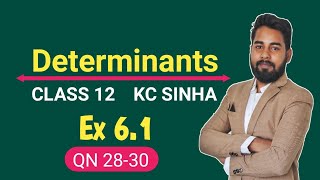 Determinants Class 12 | Ex 6.1 QN 28 & 30 | KC Sinha | Mathematics Origin | Deepak Roy