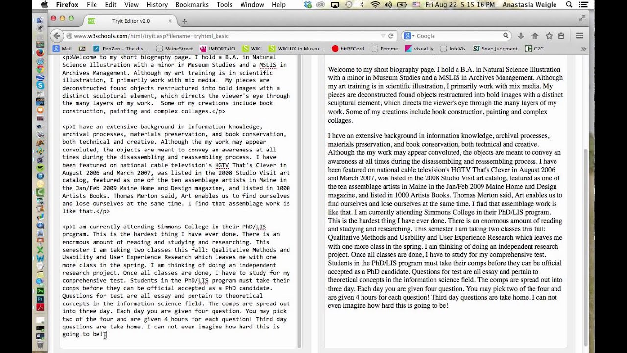 Basic HTML Assignment 1 - YouTube