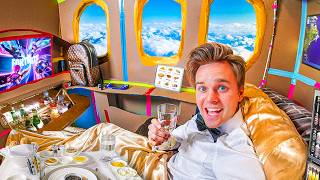 WORLDS MOST Expensive FIRST CLASS Box Fort PRIVATE JET! 24 Hour CHALLENGE!