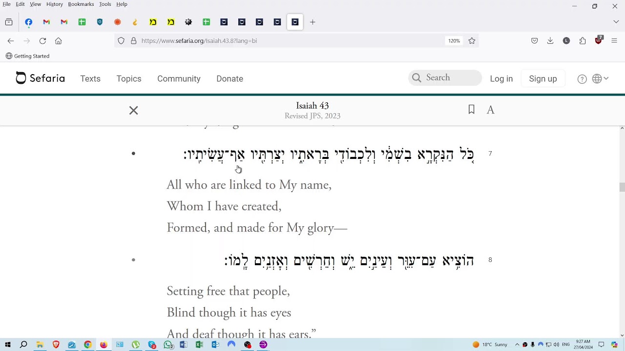 Parsha Metzora, read by the Hebrew Torah Reading Team on 20 April 2024