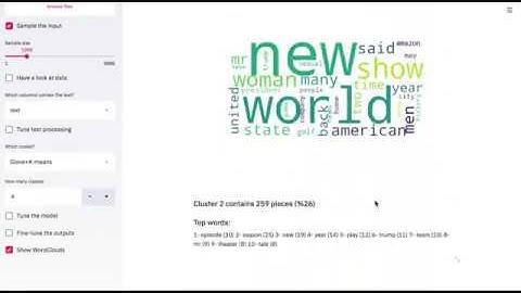 Topic modeling app demo