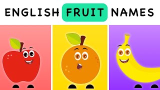 Fruits Name and Spellings in English for Kindergarten Kids