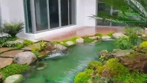 Thi công sân vườn suối cá koi nhà việt