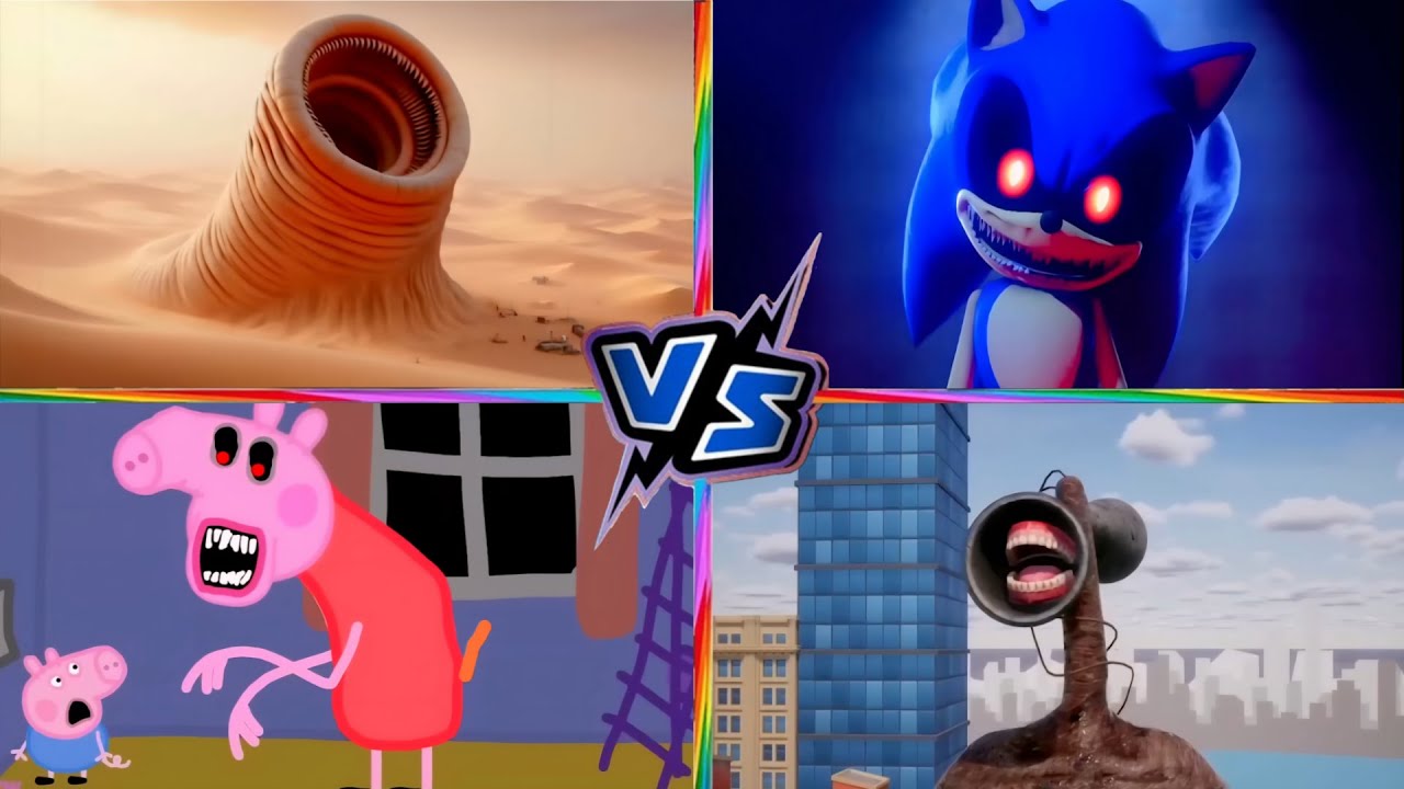 Erosion Worm Vs Sonic Exe Vs Peppa Pig Exe Vs Siren Head | Pepe Viral Music | Tiles Hop!