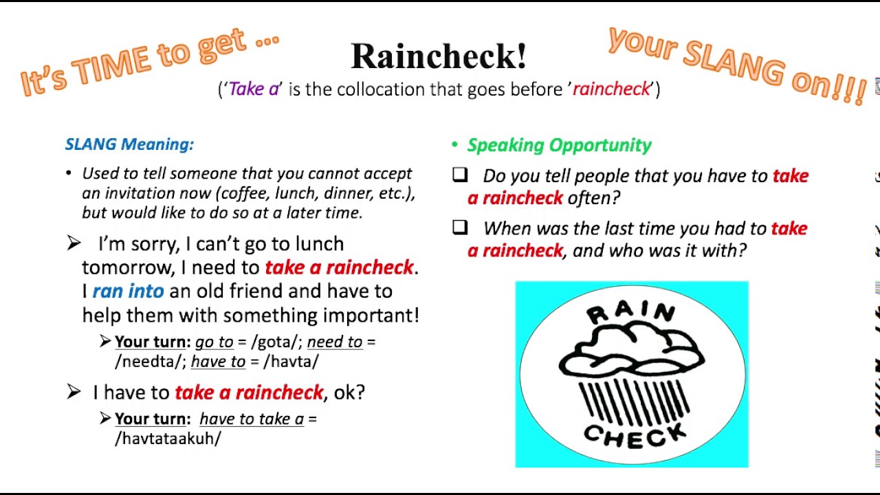 Rain check meaning dating