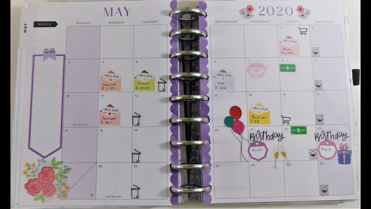 Plan With Me | May 2020 - The Happy Planner - YouTube