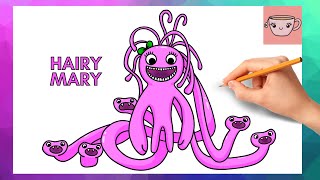 How To Draw Hairy Mary - Garten of Banban | Easy Step By Step Drawing Tutorial