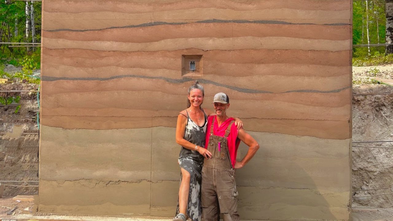 Rammed Earth Geothermal Greenhouse Build | Our First Rammed Earth Wall