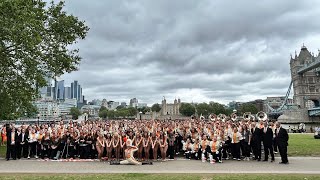 Pride of the Southland Band performs at London’s Tower Bridge