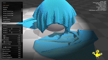 Nvidia FLEX particle and cloth physics demonstration