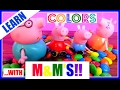 PEPPA PIG Learns COLORS!! Pig Family Playset Learns Colors with Yummy M&amp;M&#39;s!