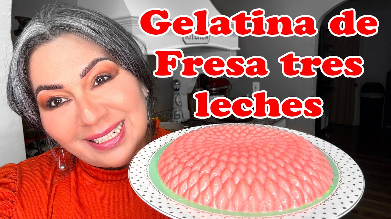 Gelatina de Fresa Tres Leches que TODOS Piden en Fiestas