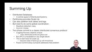 Lecture 22 Part 9: Summary of Distributed Transactions