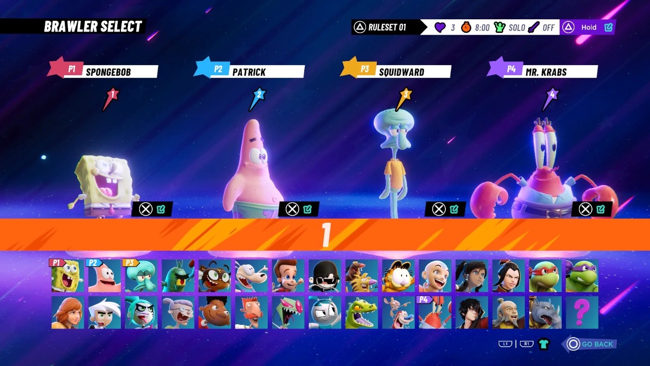 Nickelodeon All-Star Brawl 2 PS5 4-Player Co-Op *All Spongebob Characters* Stock Battles!