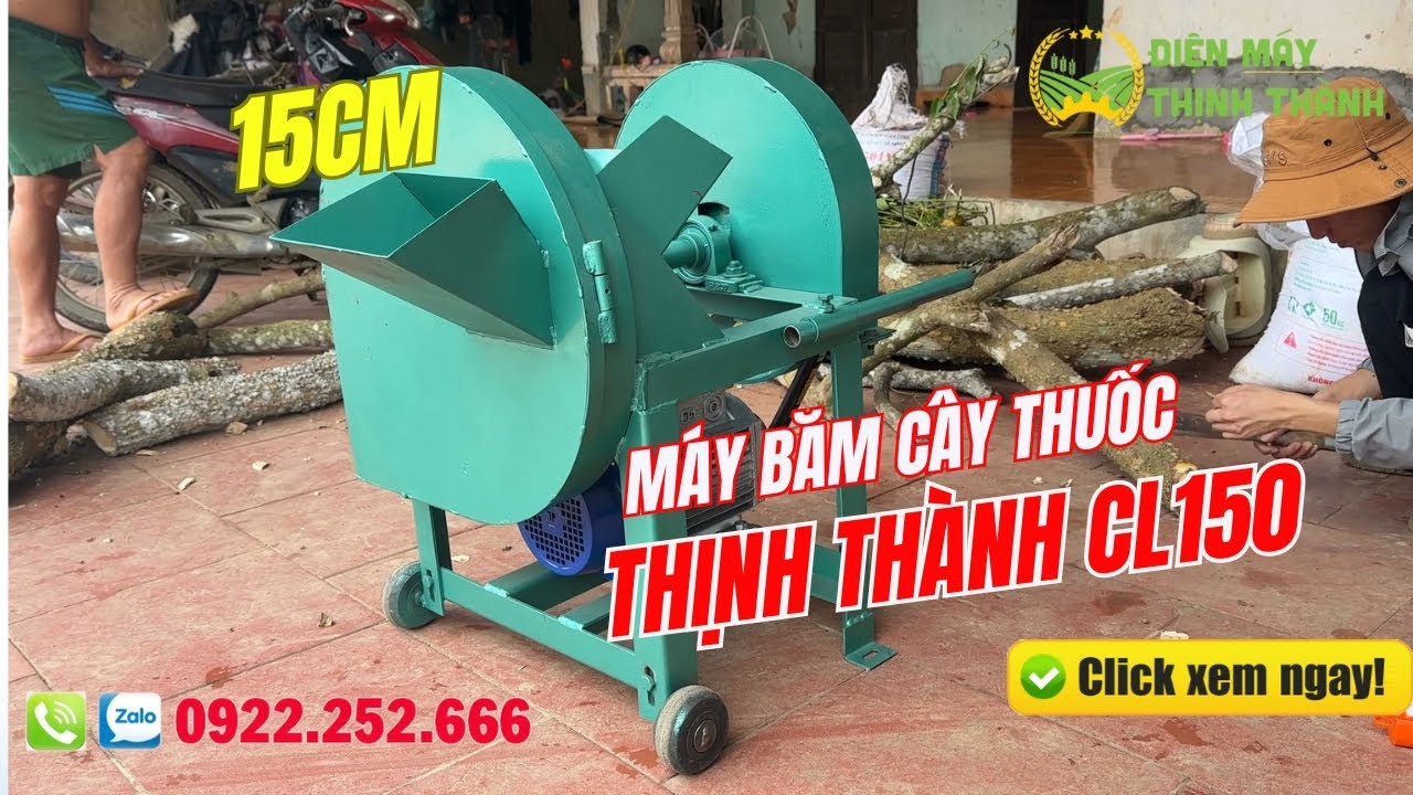 Máy Thái Thuốc Cỡ Lớn Thịnh Thành CL150 Băm Cây Thuốc Đường Kính 15Cm