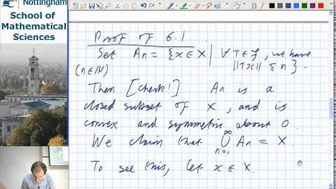 Lecture 29 part b - The Uniform Boundedness Principle/Banach-Steinhaus