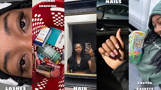 *SPRING* MAINTENANCE VLOG: nails, passion twist, hygiene shopping, lashes, church