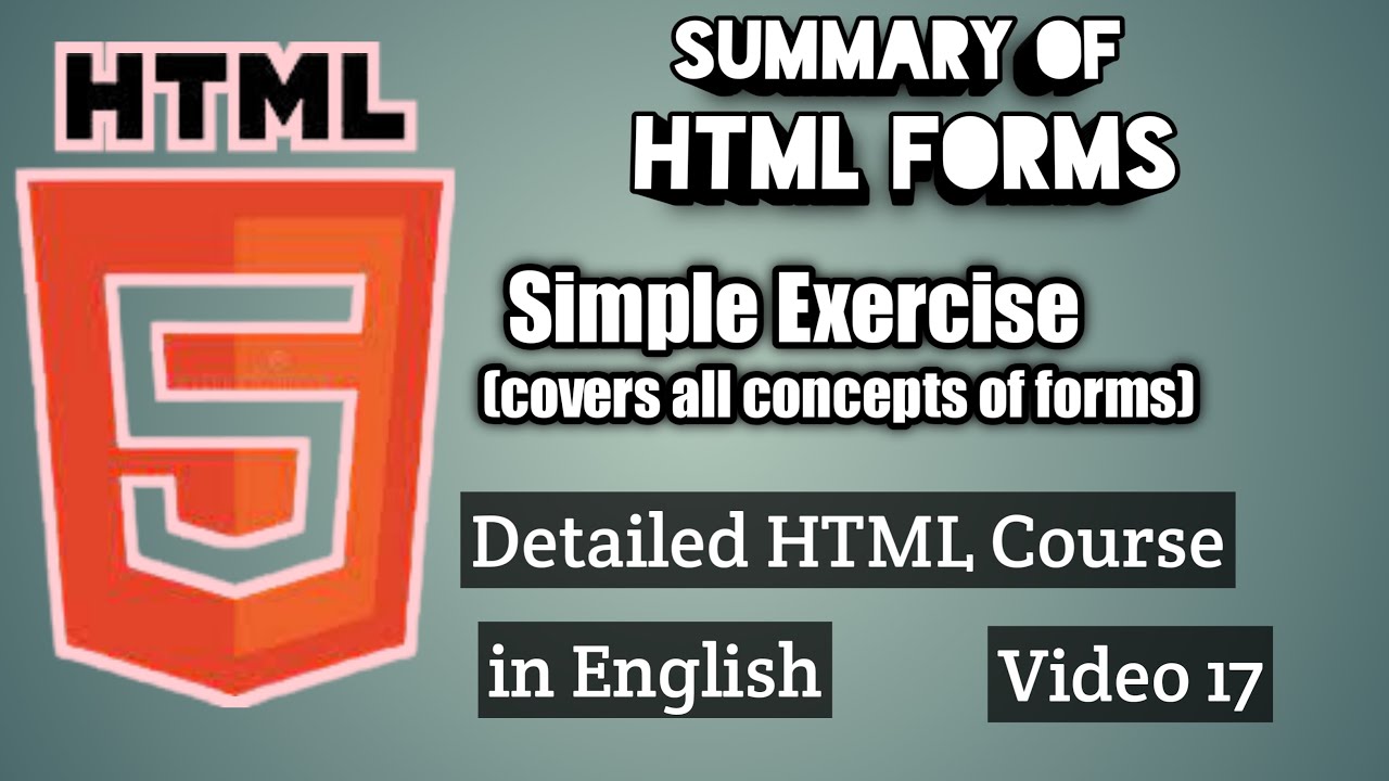 Summary of HTML Forms | Simple Exercise related to HTML Forms ...