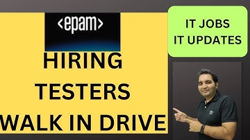 Walk In Drive For Testers | EPAM Hiring | QA Jobs| Rd Automation Learning