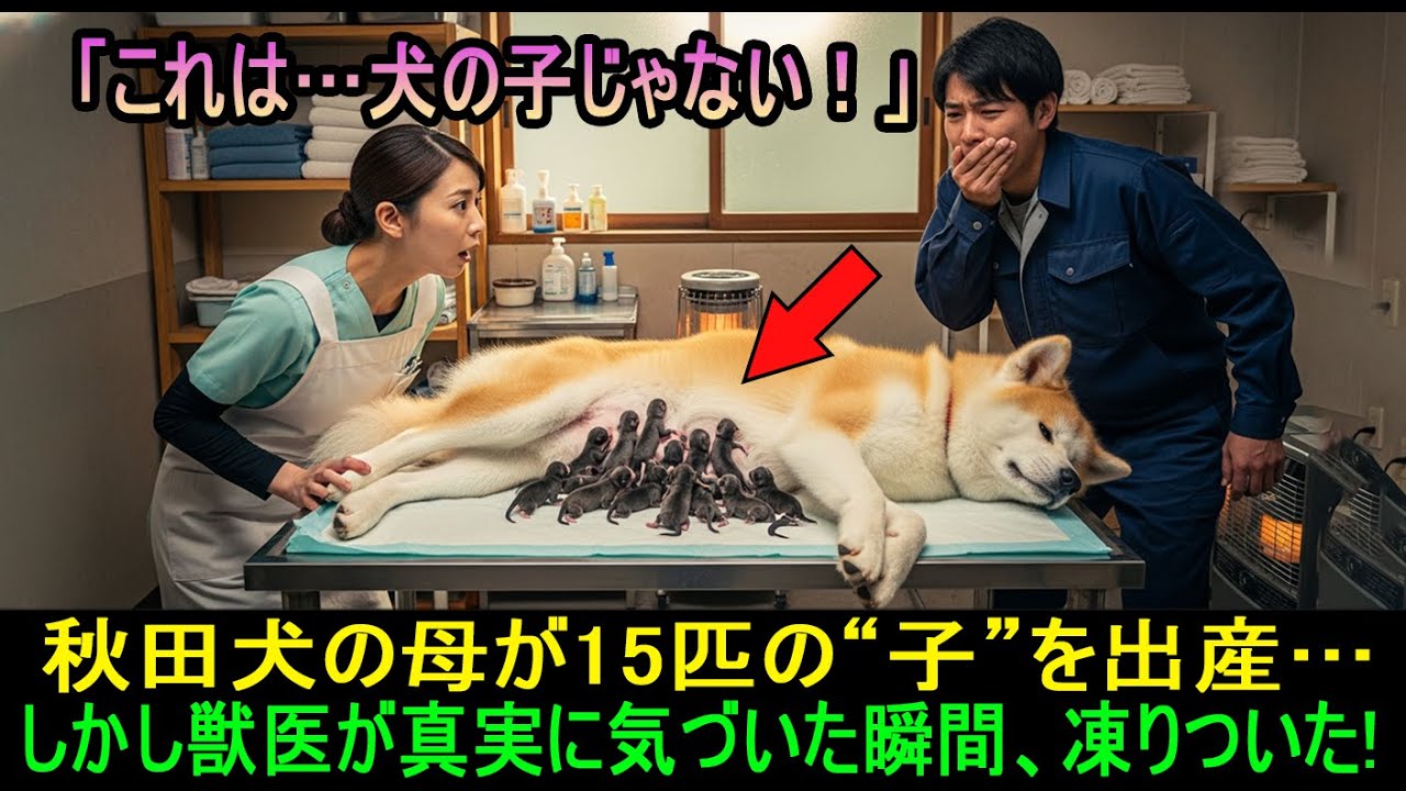秋田犬の母が15匹の“子”を出産──しかし獣医が真実に気づいた瞬間、凍りついた...「これは……犬の子じゃない！」 - YouTube