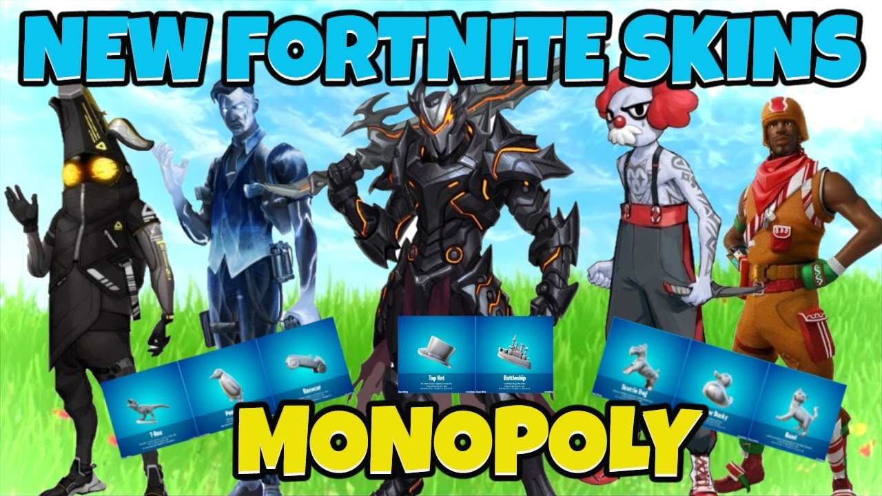 FORTNITE NEW SURVEY SKINS 60+ FORTNITE X MONOPOLY YouTube