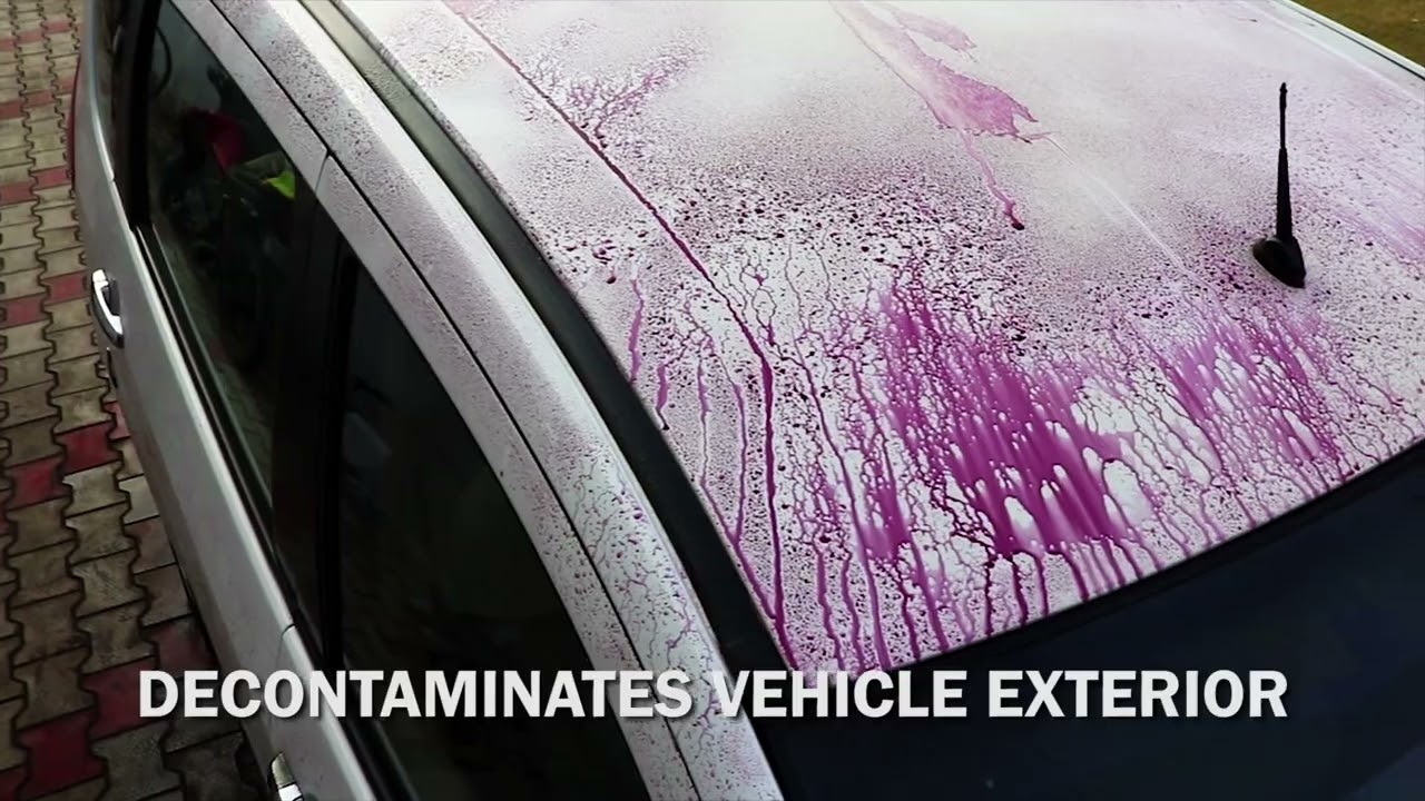Iron remover for car that removes rust and contaminants from painted  surface and wheels. 