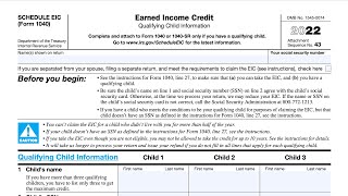 Schedule EIC walkthrough (Earned Income Credit)