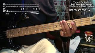 Ed Sheeran PERFECT Bass Guitar Lesson @EricBlackmonGuitar