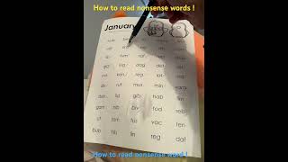How to read nonsense words!