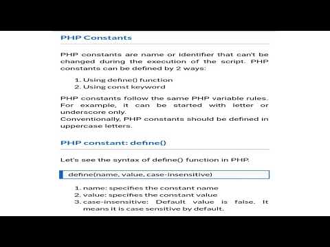 What is PHP CONSTANTS ?