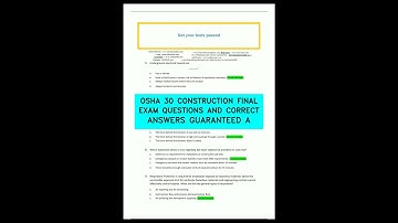 OSHA 30 CONSTRUCTION FINAL EXAM QUESTIONS AND CORRECT ANSWERS GUARANTEED A video