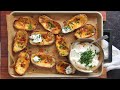 Loaded Potato Skins with Sour Cream and Onion Dip