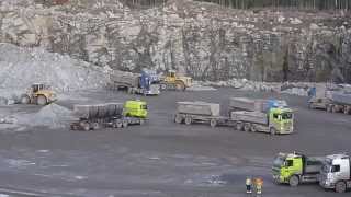 Sandvik CM 1208i Crushers - Komatsu PC600LC - Volvo L220E - L110F and trucks