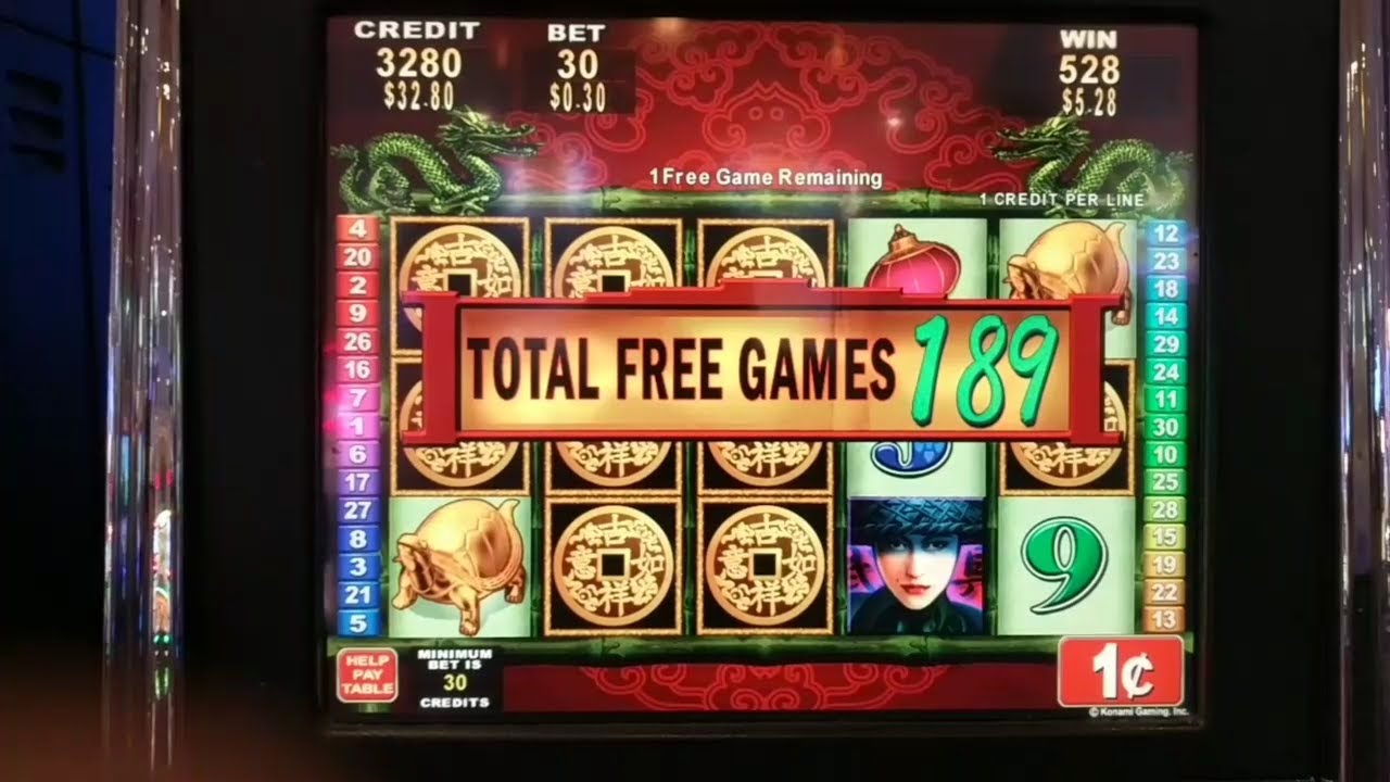 China Mystery Slot Machine 189 free games bonus round big win