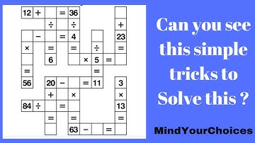 Crossword Puzzle in Maths | Math Crossword Puzzle | Fill the missing numbers @mindyourchoices