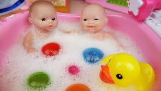 Baby doll bath and surprise eggs toys play