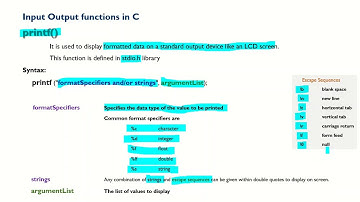 Input Output Functions in C #EST 102 Programming in C