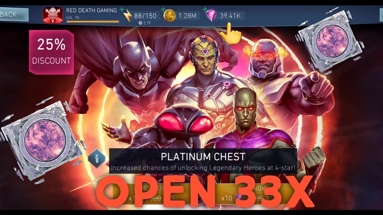 Platinum Chest Opening Open 33x Chest Injustice 2 Mobile YouTube