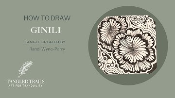How to draw tangle pattern Ginili for beginner tanglers   HD 1080p