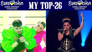 Eurovision Song Contest 2023 My TOP-26 of the Grand Final