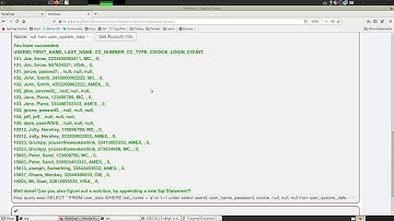 WebGoat SQLInjection Advanced 3