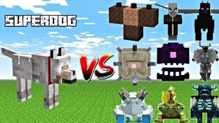 SUPERDOG vs ALL MINECRAFT BOSSES Wither Storm, Warden, MUTANT- MINECRAFT MOB BATTLE BIG COMPILATION