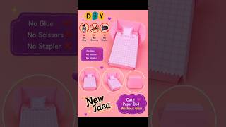 New Idea Paper Bed Without Glue #shorts #easycraft #nogluediy #papercraft
