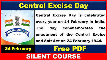 Essay on Central Excise Day | Central Excise Day Essay | About Central Excise Day